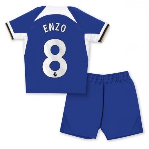 Chelsea Enzo Fernandez #8 Hemmakläder Barn 2023-24 Kortärmad (+ Korta byxor)